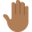 raised back of hand, medium-dark skin tone